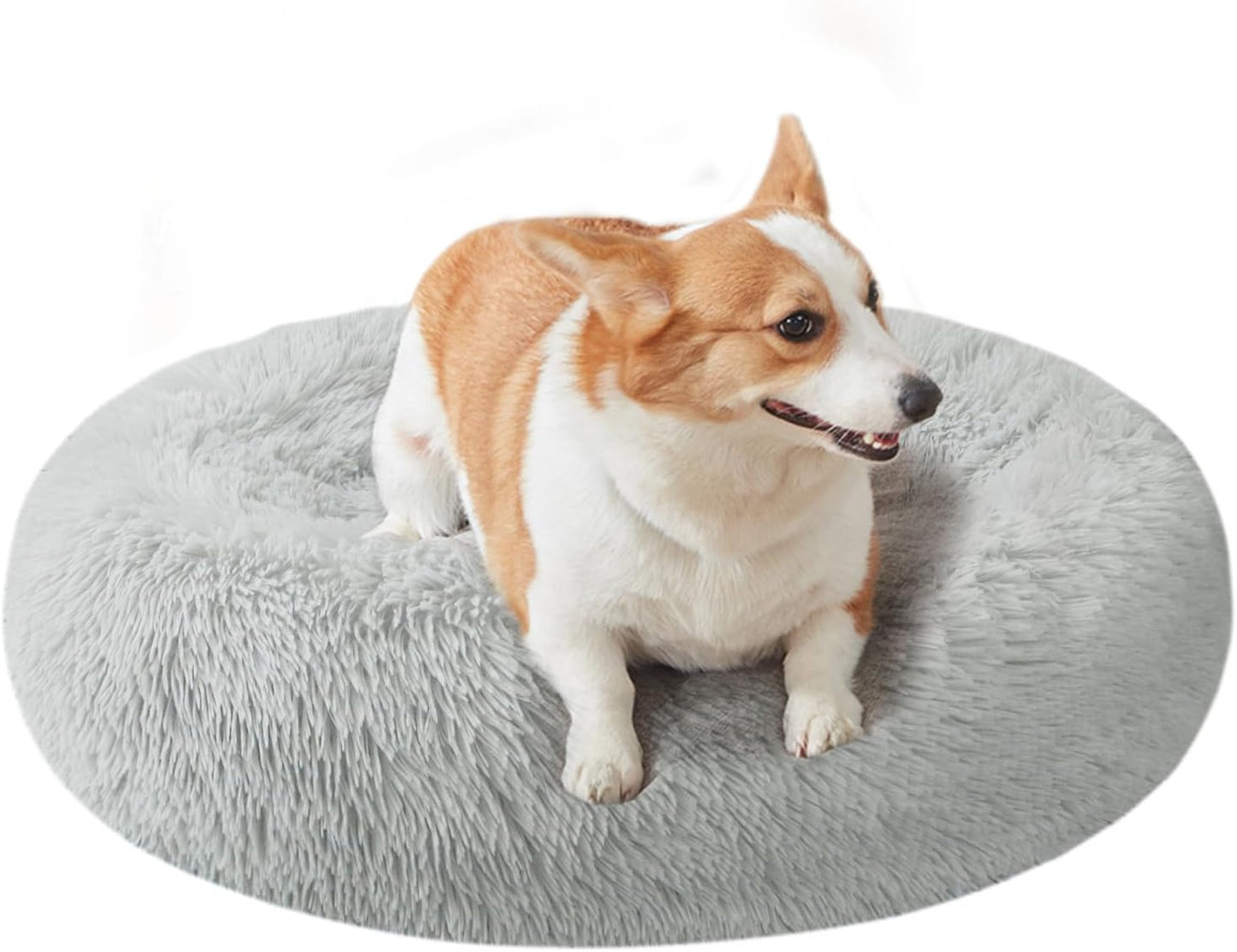 Dog Bed for Small Medium Large Dogs Cats, 20 Inch Calming Washable-Round Cozy Soft Pet Bed for Puppy and Kitten with Slip-Resistant Bottom