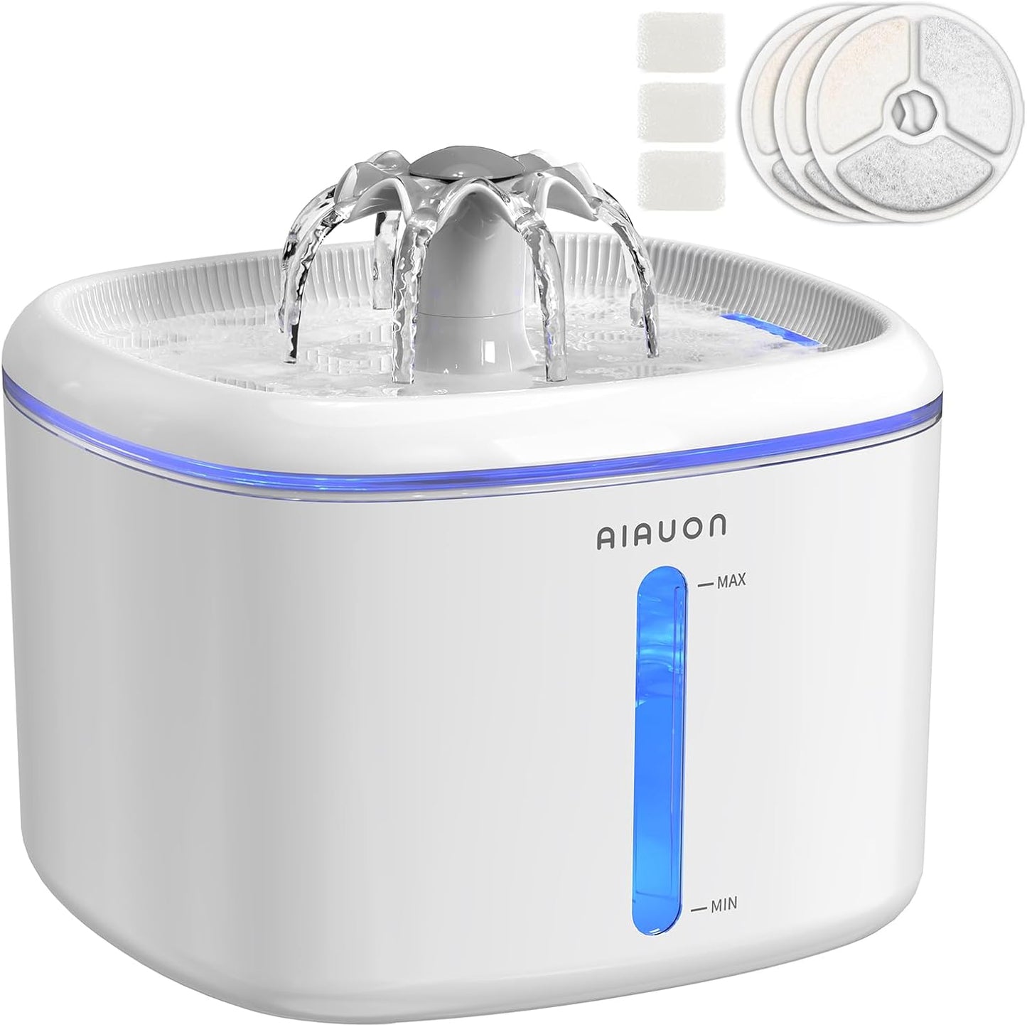 Cat Water Fountain,2.5L/84Oz Pet Cat Fountain – Ultra Quiet Upgraded Automatic Pet Water Dispenser with 3 Replaceable Filters, Indoor Cat & Dog Drinking Bowl (W01Pro)