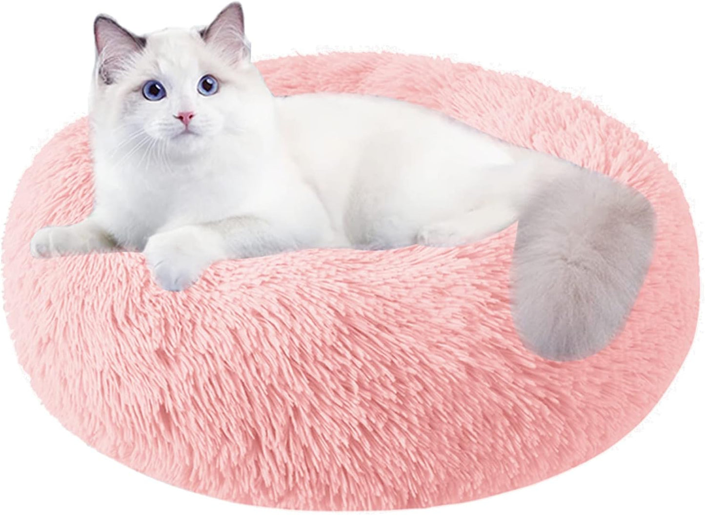 Dog Bed for Small Medium Large Dogs Cats, 20 Inch Calming Washable-Round Cozy Soft Pet Bed for Puppy and Kitten with Slip-Resistant Bottom
