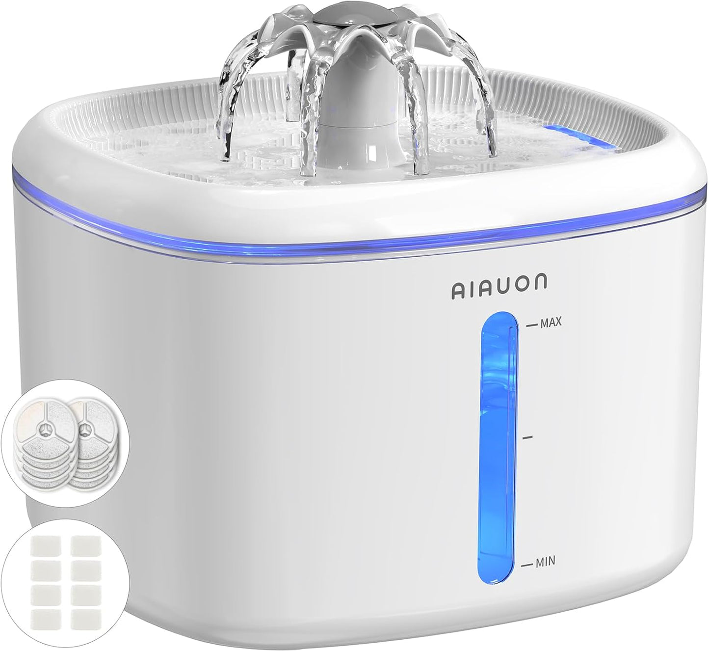 Cat Water Fountain,2.5L/84Oz Pet Cat Fountain – Ultra Quiet Upgraded Automatic Pet Water Dispenser with 3 Replaceable Filters, Indoor Cat & Dog Drinking Bowl (W01Pro)