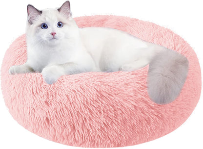 Dog Bed for Small Medium Large Dogs Cats, 20 Inch Calming Washable-Round Cozy Soft Pet Bed for Puppy and Kitten with Slip-Resistant Bottom
